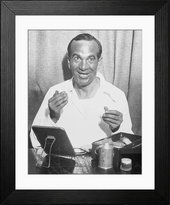Framed Print : Al Jolson Applying Stage Makeup Framed Print : Al Jolson Applying Stage Makeup
