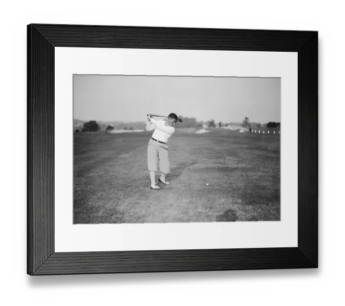 Framed Print : Golfer Bobby Jones Teeing Off Framed Print : Golfer Bobby Jones Teeing Off