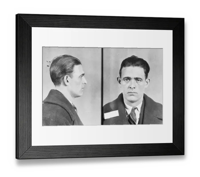 Framed Print : Legs Diamond Mug Shot