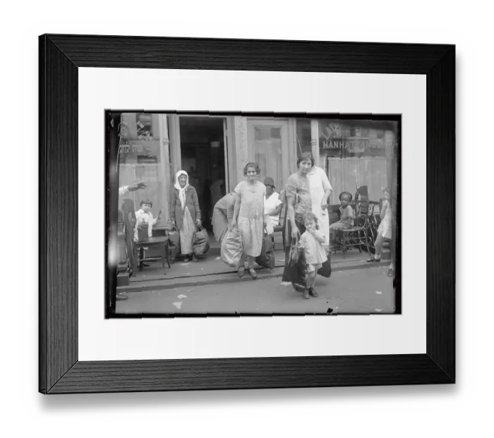 Framed Print : Women Bringing Food to Poor Neighborhood Framed Print : Women Bringing Food to Poor Neighborhood