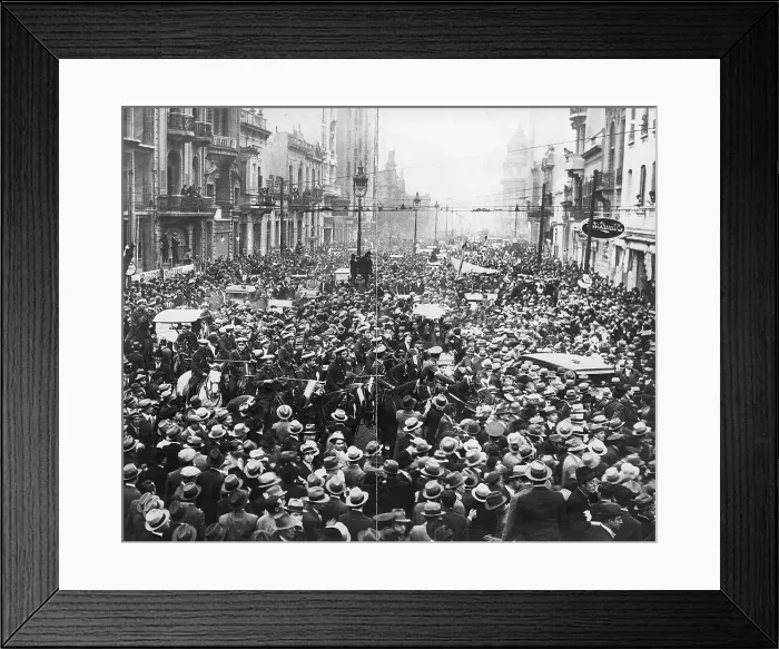Framed Print : Crowd Celebrating Fall of President Irigoyen Framed Print : Crowd Celebrating Fall of President Irigoyen