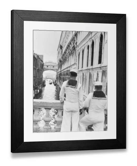 Framed Print : American Sailors Gazing at Bridge of Sighs in Venice Framed Print : American Sailors Gazing at Bridge of Sighs in Venice