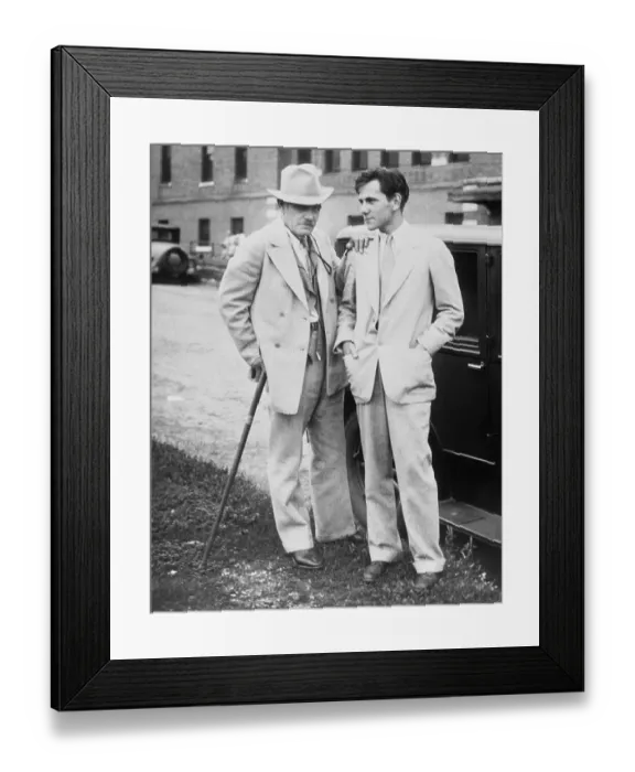 Framed Print : Gutzon Borglum Standing with His Son Framed Print : Gutzon Borglum Standing with His Son