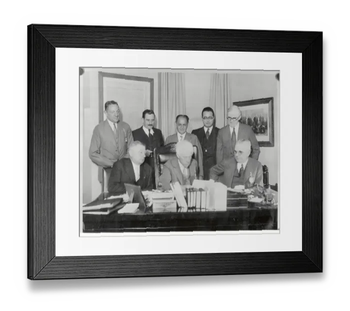 Framed Print : Baseball Officials Meeting for Upcoming World Series Framed Print : Baseball Officials Meeting for Upcoming World Series