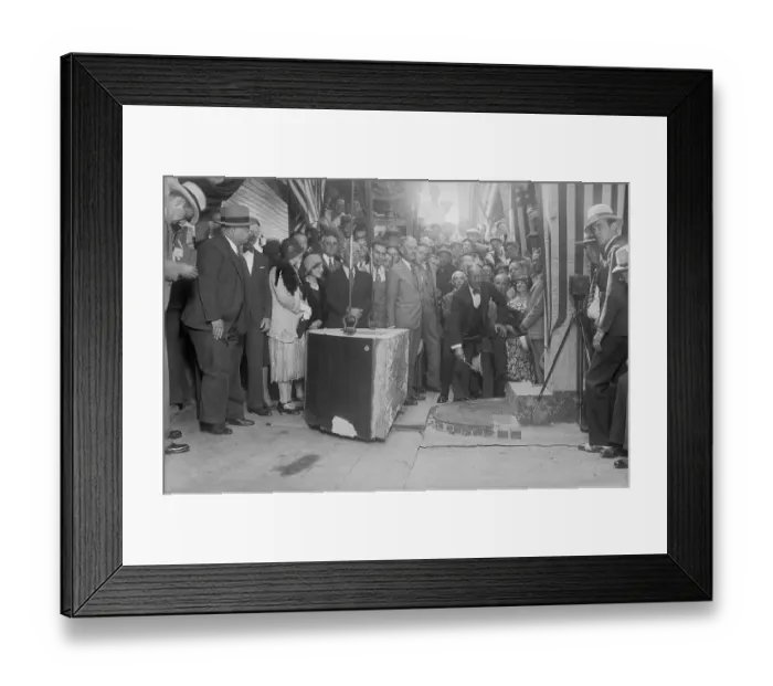 Framed Print : Smith Lays Empire State Cornerstone Framed Print : Smith Lays Empire State Cornerstone