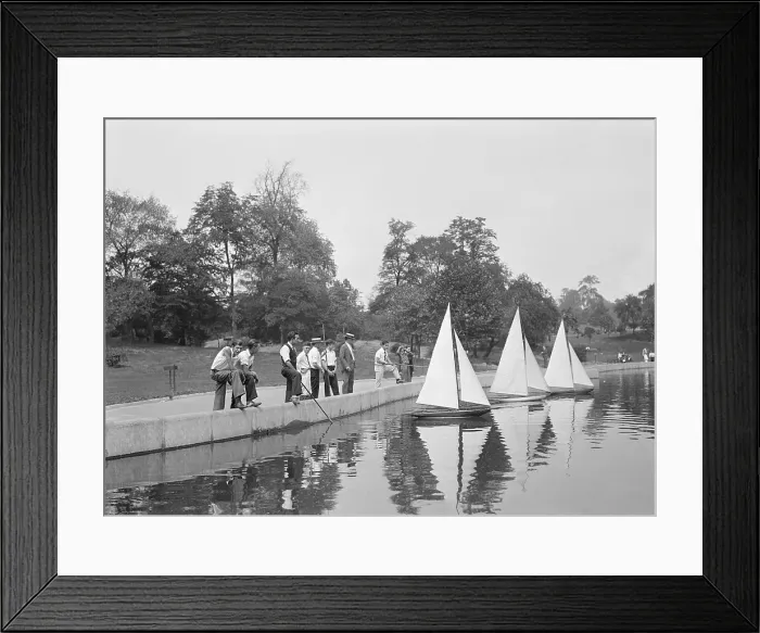 Framed Print : People Enjoying Sailing Boats On Lake Framed Print : People Enjoying Sailing Boats On Lake