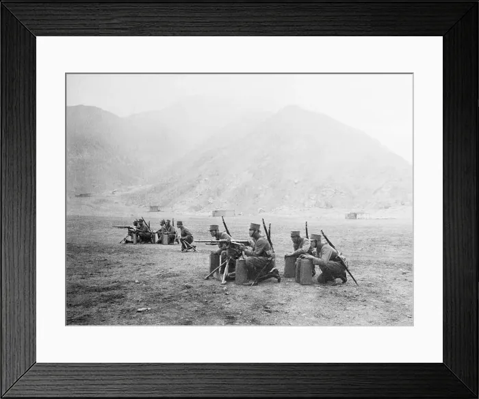 Framed Print : Machine Gun Section of Military Garrison
