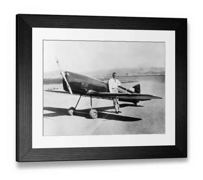 Framed Print : John A. MacReady Posing with Plane Framed Print : John A. MacReady Posing with Plane