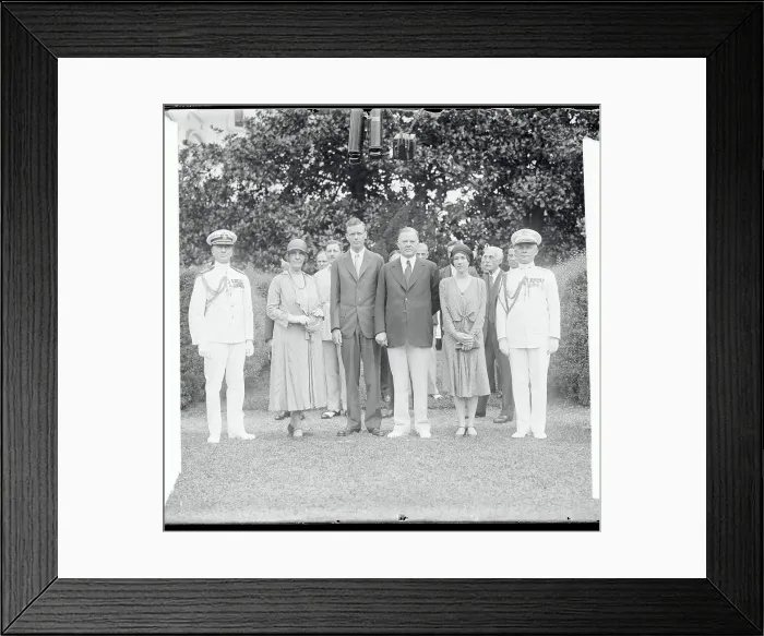 Framed Print : Portrait of Charles Lindbergh with Dignitaries Framed Print : Portrait of Charles Lindbergh with Dignitaries