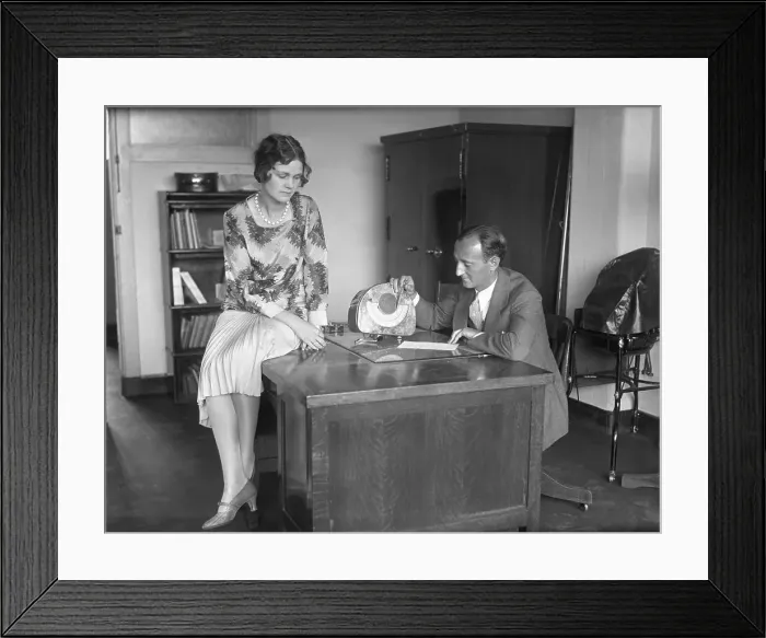 Framed Print : Maj. Friedman Explains Ciphering Machine