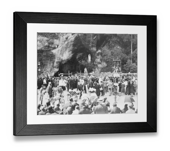 Framed Print : Pilgrims at Lourdes Shrine Framed Print : Pilgrims at Lourdes Shrine