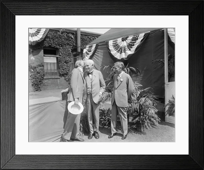 Framed Print : Henry Ford and Acquaintances Together Outside Framed Print : Henry Ford and Acquaintances Together Outside