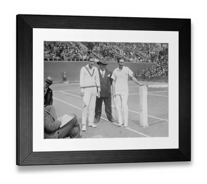 Framed Print : Bill Tilden with Jean Borotra and Referee Framed Print : Bill Tilden with Jean Borotra and Referee