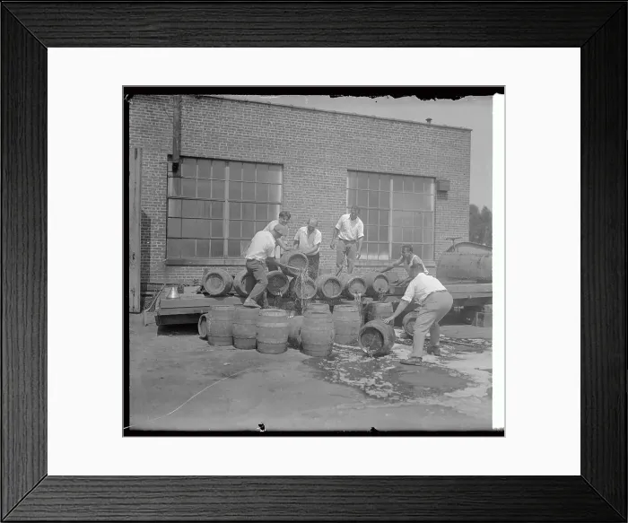 Framed Print : Federal Officers Dumping Beer Framed Print : Federal Officers Dumping Beer