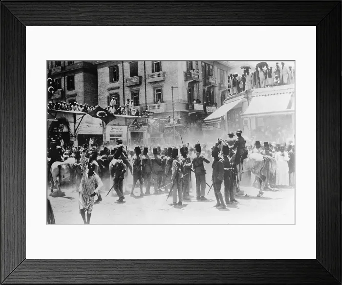 Framed Print : Scene of Fatal Rioting in Mansura, Egypt Framed Print : Scene of Fatal Rioting in Mansura, Egypt