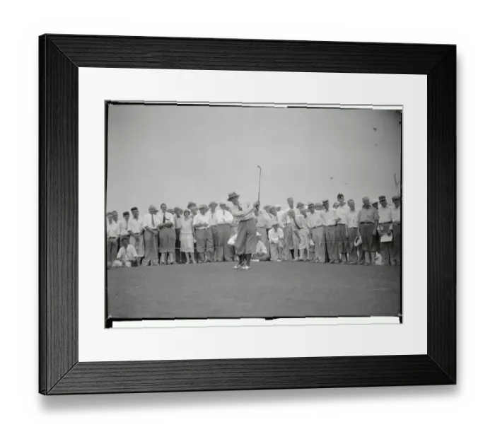 Framed Print : Crowd Watching Tommy Armour Driving Ball Framed Print : Crowd Watching Tommy Armour Driving Ball