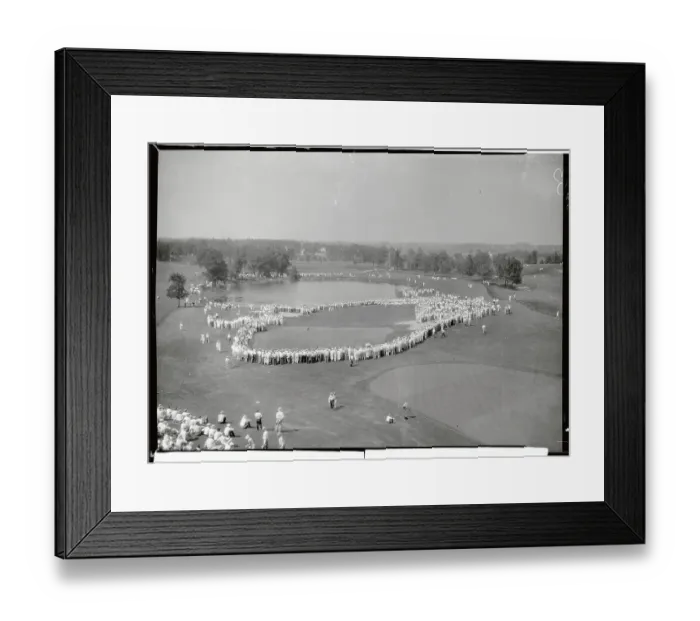 Framed Print : Aerial View of Crowd Watching Golf Tournament Framed Print : Aerial View of Crowd Watching Golf Tournament