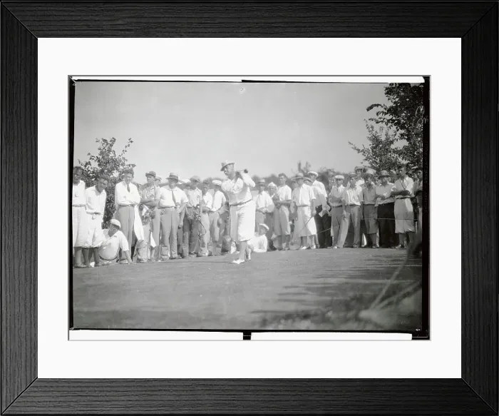 Framed Print : Crowd Watching Cyril Joeley Driving Ball Framed Print : Crowd Watching Cyril Joeley Driving Ball