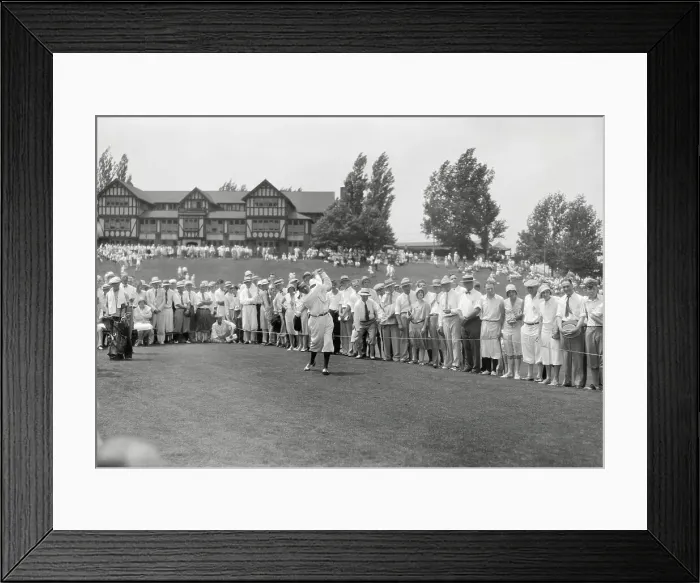 Framed Print : Crowd Watching Walter Hagen Driving Ball Framed Print : Crowd Watching Walter Hagen Driving Ball
