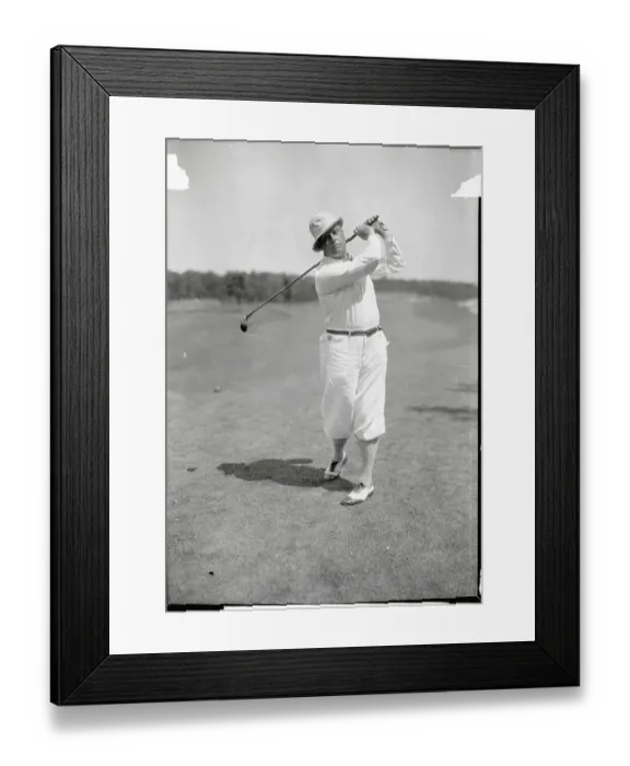 Framed Print : Portrait of Cyril Joeley Swinging Golf Club Framed Print : Portrait of Cyril Joeley Swinging Golf Club