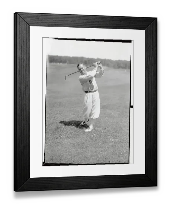Framed Print : Portrait of Al Espinosa Swinging Golf Club Framed Print : Portrait of Al Espinosa Swinging Golf Club