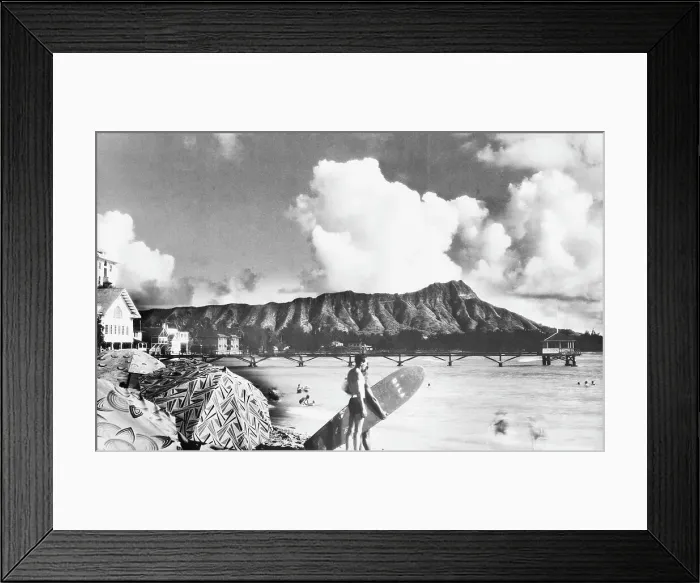 Framed Print : Waikiki Beach and Diamond Head Framed Print : Waikiki Beach and Diamond Head