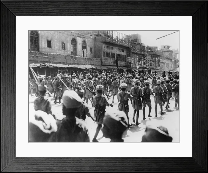 Framed Print : Indian and British Troops Marching in Formation Framed Print : Indian and British Troops Marching in Formation
