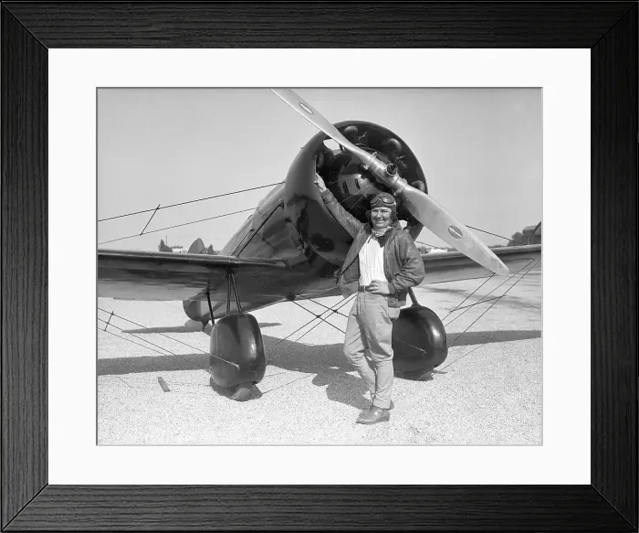 Framed Print : Pilot Florence Barnes with New Airplane Framed Print : Pilot Florence Barnes with New Airplane