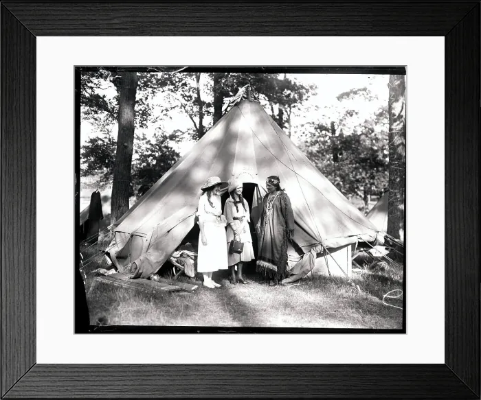 Framed Print : Native American Woman Speaking With Other Women Framed Print : Native American Woman Speaking With Other Women