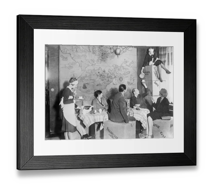 Framed Print : Cafe Where People Sit On Sacks Framed Print : Cafe Where People Sit On Sacks