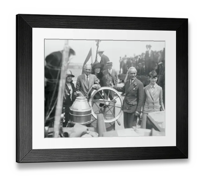 Framed Print : Henry Ford with Wife and Associates at on Ship Deck Framed Print : Henry Ford with Wife and Associates at on Ship Deck