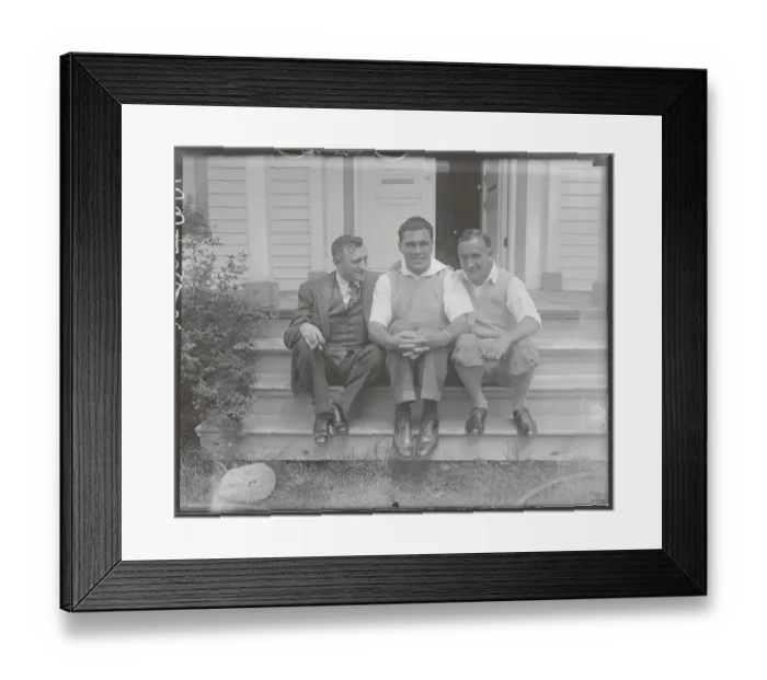 Framed Print : Max Schmeling, Center, Posing With His Manager and Trainer Framed Print : Max Schmeling, Center, Posing With His Manager and Trainer