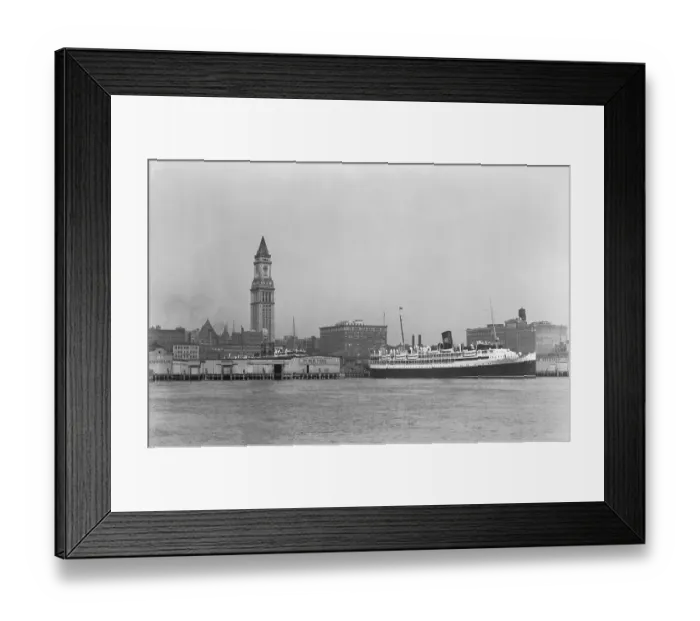 Framed Print : Ocean Liner in Boston Harbor Framed Print : Ocean Liner in Boston Harbor
