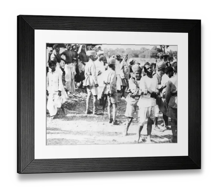 Framed Print : India Policemen with Disorderly Salt Riot Crowd Framed Print : India Policemen with Disorderly Salt Riot Crowd