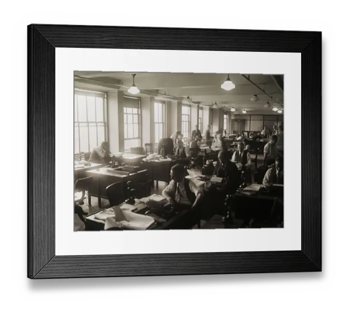 Framed Print : Daily News City Room Framed Print : Daily News City Room