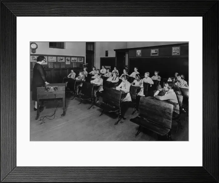 Framed Print : Deaf Children Wearing New Radioear Teaching Sets Framed Print : Deaf Children Wearing New Radioear Teaching Sets