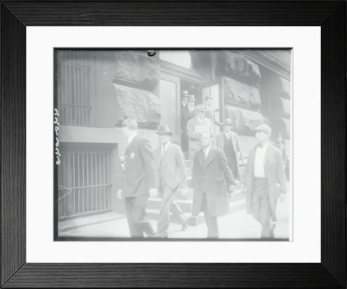Framed Print : Men Exiting a Criminal Courts Building Framed Print : Men Exiting a Criminal Courts Building