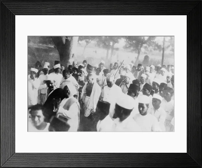 Framed Print : Mahatma Gandhi with Indian Rebels Framed Print : Mahatma Gandhi with Indian Rebels