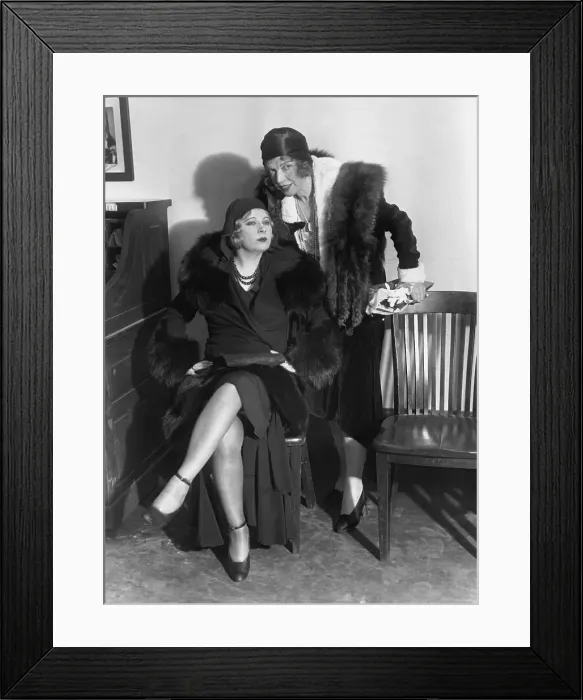Framed Print : Mae West with Texas Guinan Framed Print : Mae West with Texas Guinan