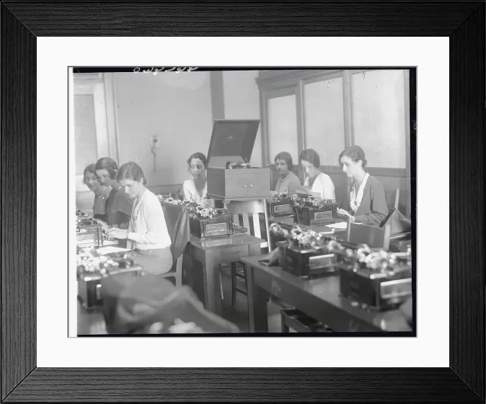 Framed Print : Women Typing Framed Print : Women Typing