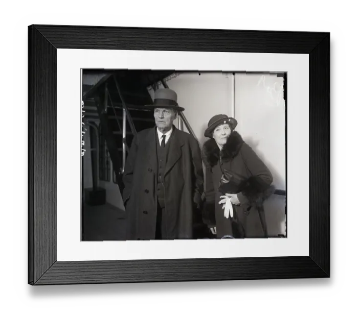 Framed Print : Clarence Darrow with Wife Aboard Ship Framed Print : Clarence Darrow with Wife Aboard Ship