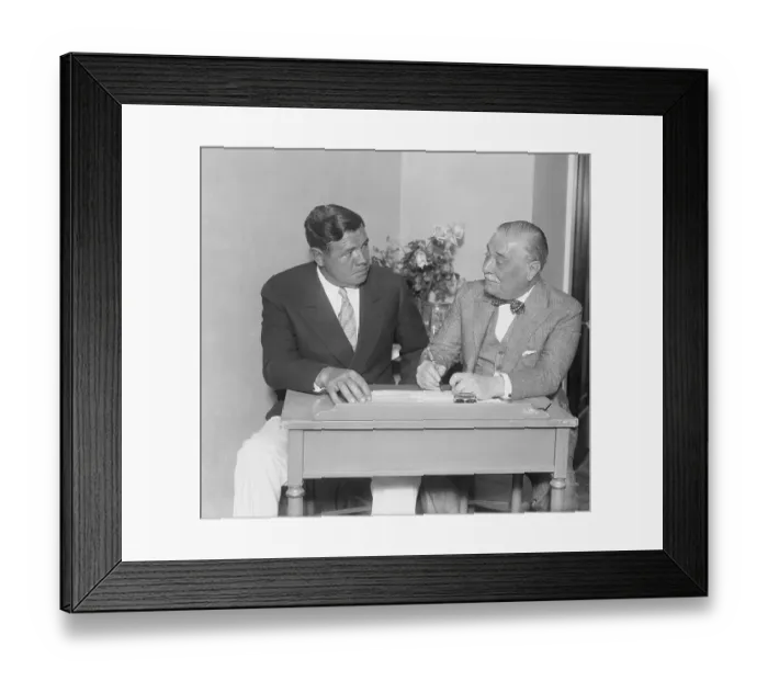 Framed Print : Babe Ruth at Contract-Signing