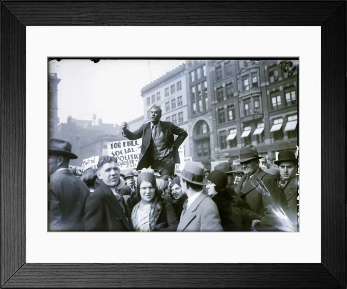 Framed Print : Communist Leader Addressing Followers Framed Print : Communist Leader Addressing Followers