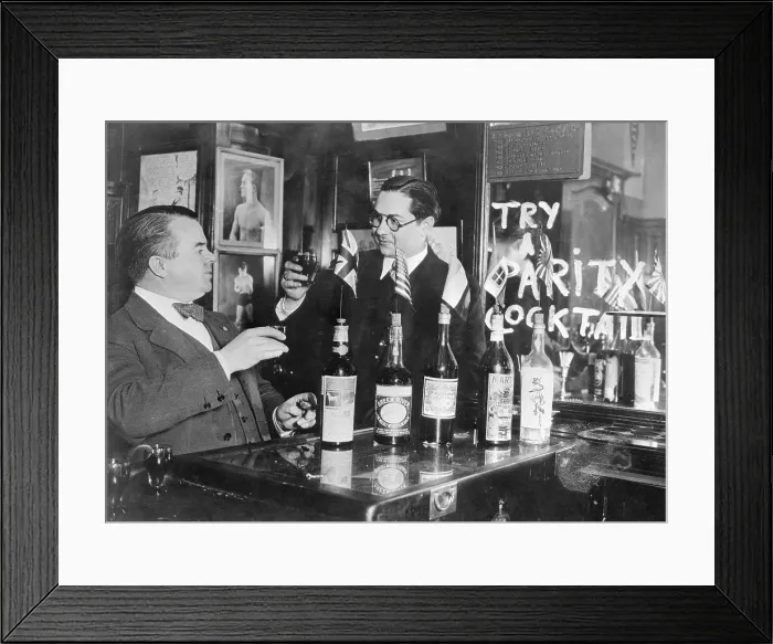 Framed Print : Men Trying Drink; Bottles On Bar Framed Print : Men Trying Drink; Bottles On Bar