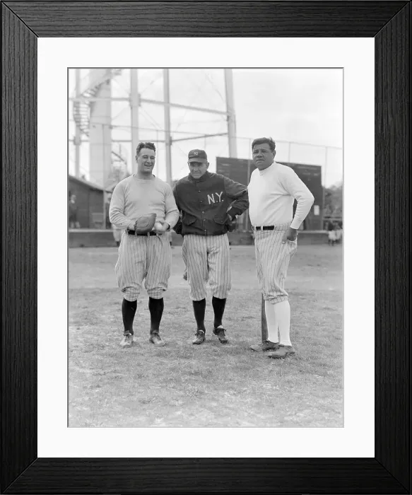 Framed Print : Yankee Manager and Star Teammates on Field Framed Print : Yankee Manager and Star Teammates on Field