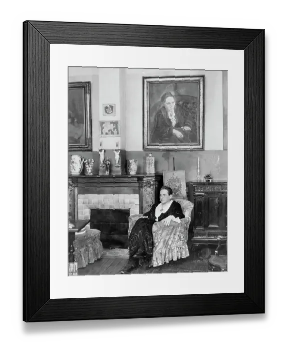 Framed Print : Gertrude Stein Relaxing in a Chair Framed Print : Gertrude Stein Relaxing in a Chair