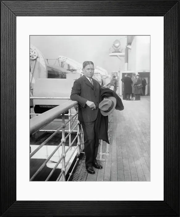 Framed Print : Journalist H.L. Mencken Arrives Aboard S.S. Bremen Framed Print : Journalist H.L. Mencken Arrives Aboard S.S. Bremen