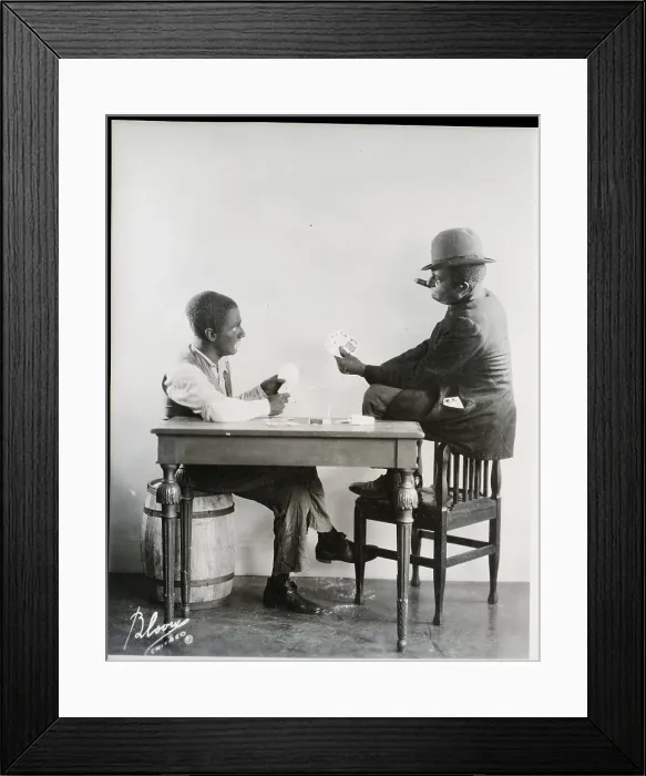 Framed Print : Amos And Andy Playing Cards
