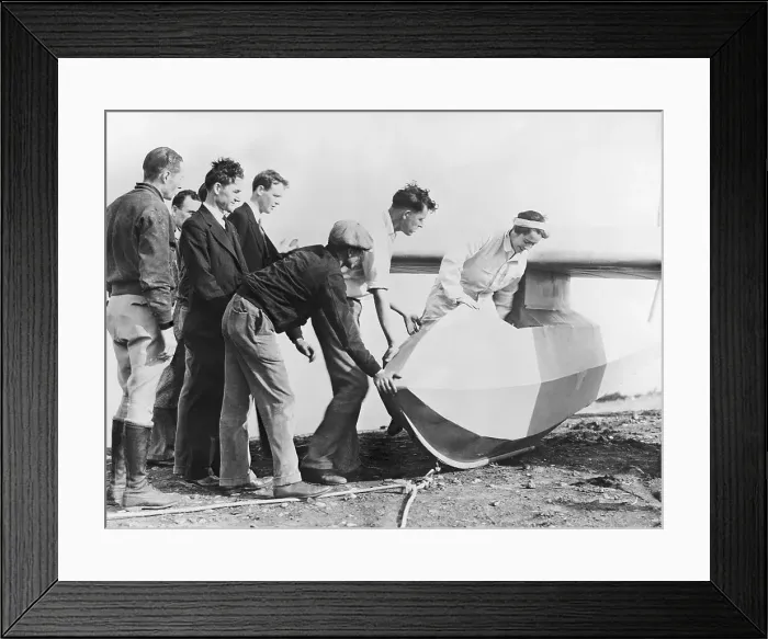 Framed Print : Portrait of Mrs. Anne Lindbergh in Glider Framed Print : Portrait of Mrs. Anne Lindbergh in Glider