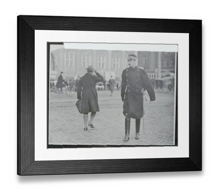 Framed Print : Man Saluting Behind King Christian Framed Print : Man Saluting Behind King Christian